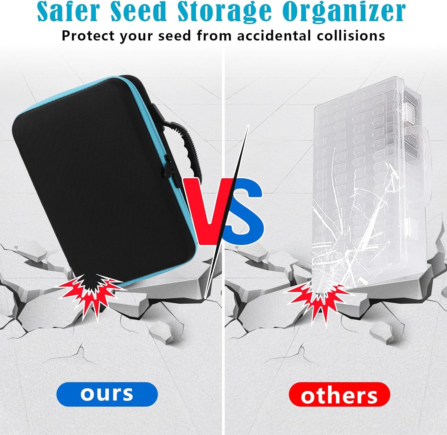 60 Slots Seed Organizer Box - Garden Seed Storage with Label Stickers