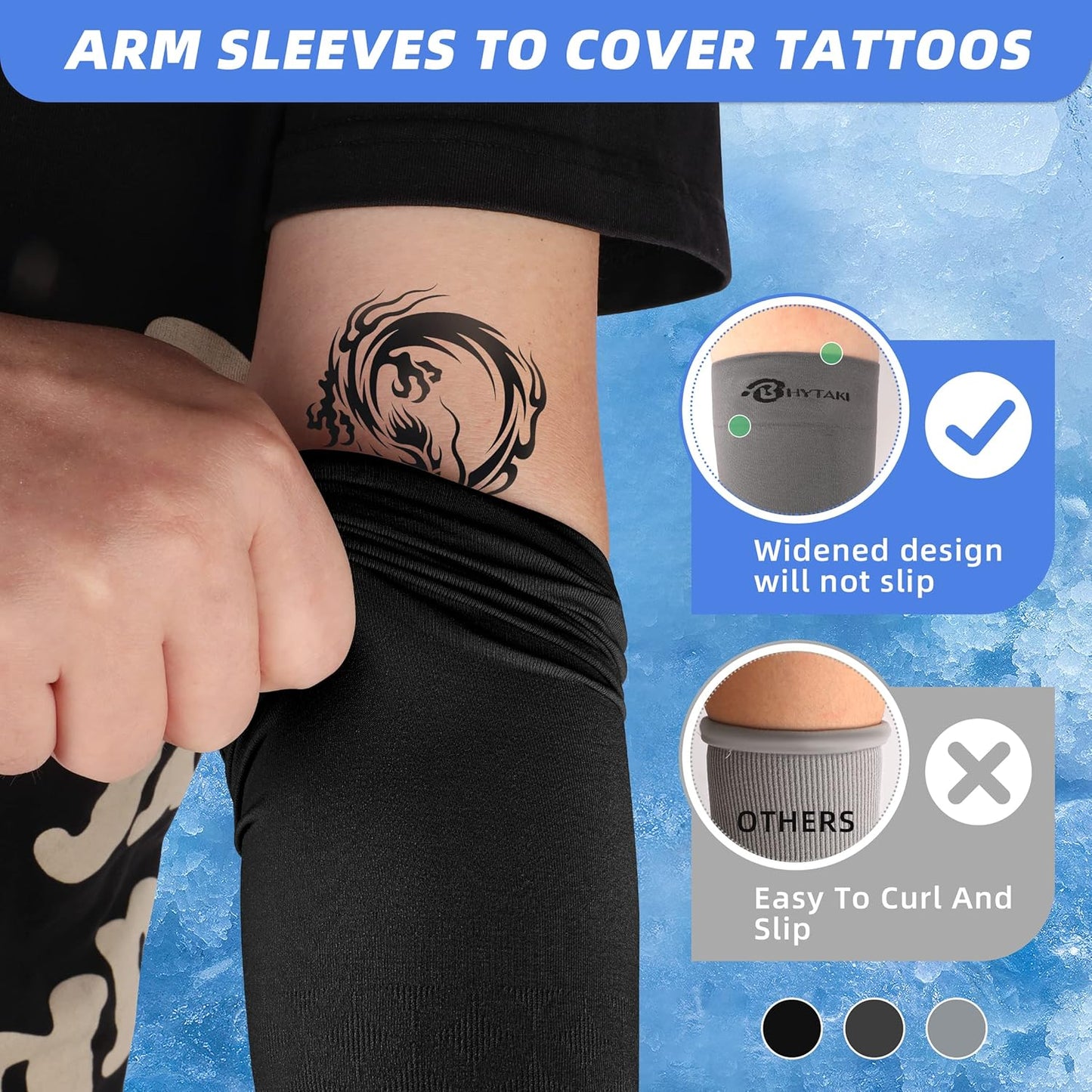 6 Pairs UV Sun Protection Arm Sleeves, UPF 50 Sports Cooling Arm Compression Sleeves for Men Women Teenager