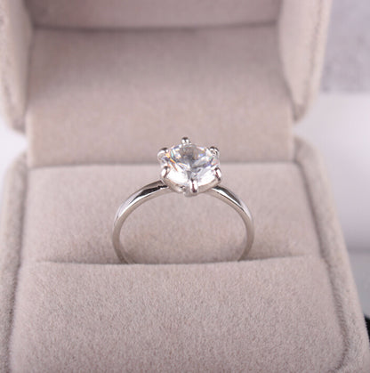 Six-Prong Zirconia Ring High-Diamond Wedding Couple Engagement Ring