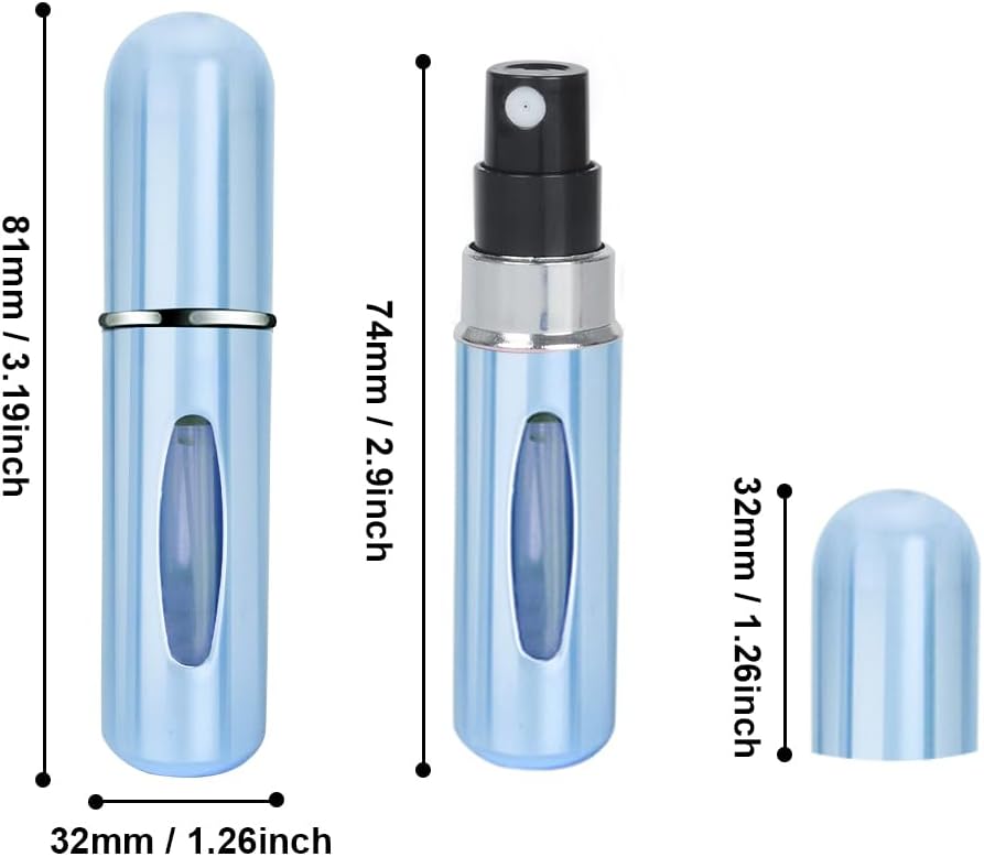 Refillable Perfume Atomizer Bottle, 5Pcs Portable 5ml Mini Refillable Perfume Spray Scent Pump Case Perfume Dispenser Pump Transfer Tool for Travel