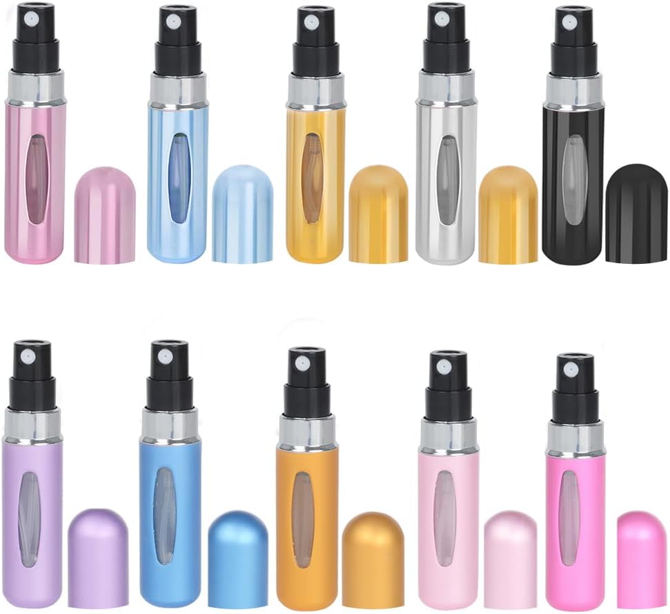 Refillable Perfume Atomizer Bottle, 5Pcs Portable 5ml Mini Refillable Perfume Spray Scent Pump Case Perfume Dispenser Pump Transfer Tool for Travel