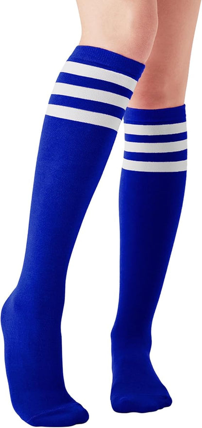 Women's Knee High Athletic Socks Stripe Tube Outdoor Sport Socks