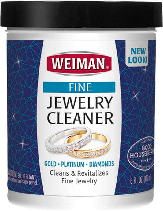 Fine Jewelry Cleaner Liquid with Cleaning Brush – Restores Shine & Brilliance to Gold, Platinum, Precious Gemstones & Diamond Jewelry, 6 Oz