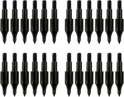 24 Pcs Steel 100 Grain Archery Arrow Field Points Field Tips - Practice Target & Hunting Arrows Heads for Recurve, Compound Bow & Crossbow Bolts Screw-in