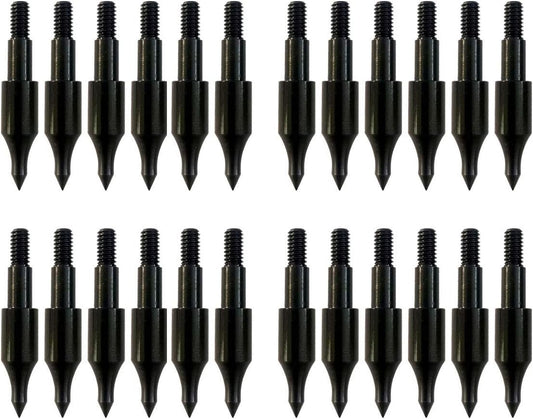 24 Pcs Steel 100 Grain Archery Arrow Field Points Field Tips - Practice Target & Hunting Arrows Heads for Recurve, Compound Bow & Crossbow Bolts Screw-in