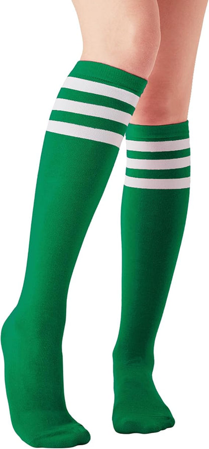 Women's Knee High Athletic Socks Stripe Tube Outdoor Sport Socks