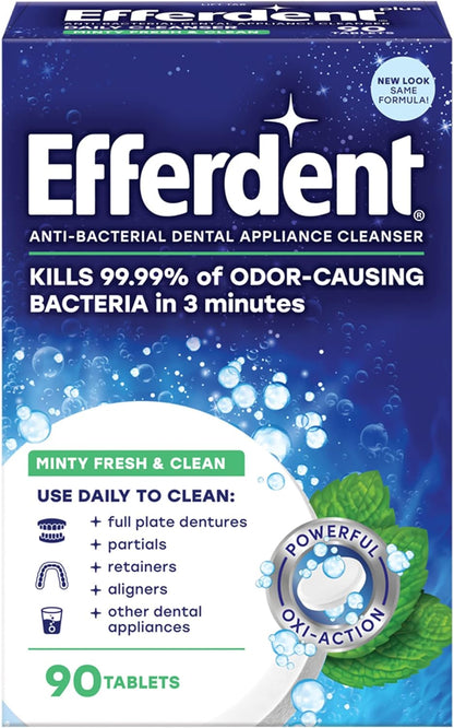 Efferdent Retainer Cleaning Tablets Denture Cleanser Tablets Dental Appliances