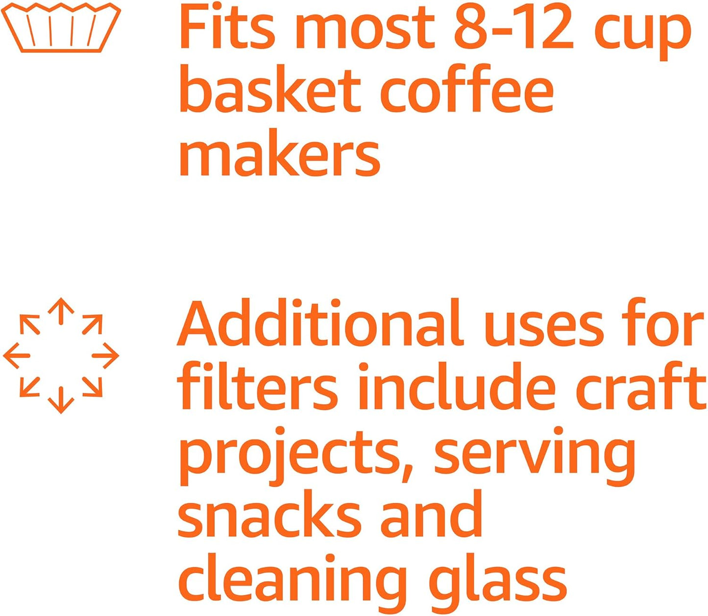 Coffee Filters 8-12 Cup, 200 Count, Basket Coffee Filter, Paper Filters White