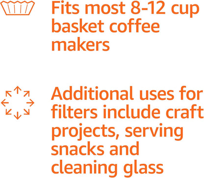 Coffee Filters 8-12 Cup, 200 Count, Basket Coffee Filter, Paper Filters White