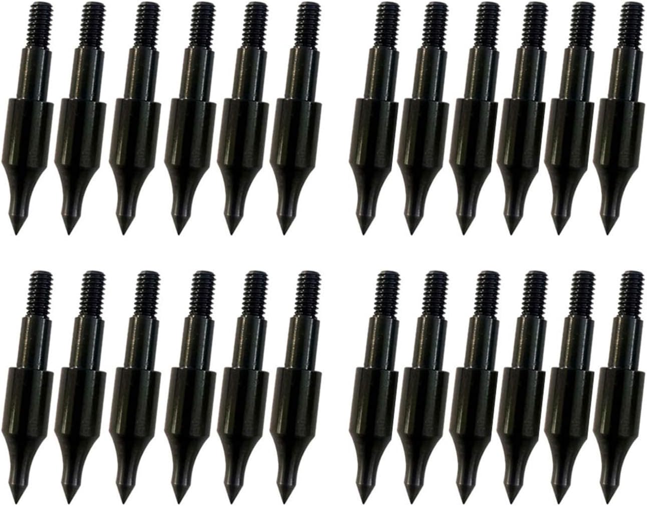 24 Pcs Steel 100 Grain Archery Arrow Field Points Field Tips - Practice Target & Hunting Arrows Heads for Recurve, Compound Bow & Crossbow Bolts Screw-in