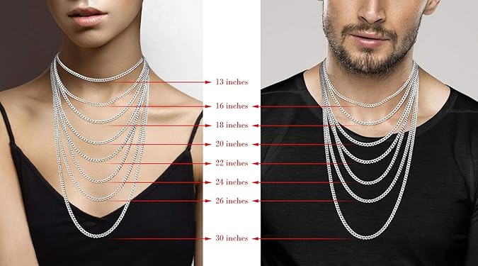 Italian Solid 925 Sterling Silver 3.5mm Diamond Cut Cuban Link Curb Chain Necklace for Women Men, Made in Italy