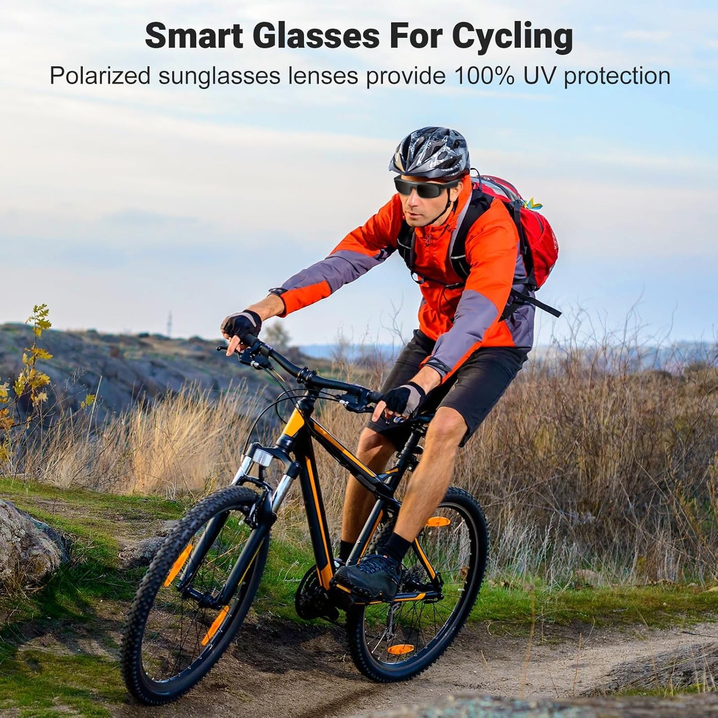 Smart Glasses, Polarized Bluetooth Sunglasses, Built-in Mic & Speakers, Voice Assistant, UV Protection Audio Sun Glass