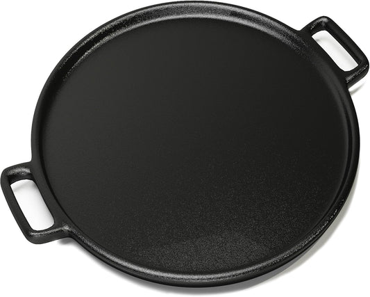 Cast Iron Pizza Pan - 14-Inch Baking Pan for Oven, Stovetop, Grill, or Campfires - Durable, Even-Heating, Versatile Cast Iron Griddle by Home-Complete