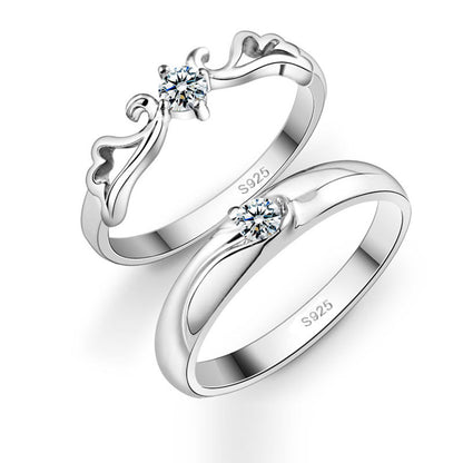 Angel Lovers Engagement Couple Rings