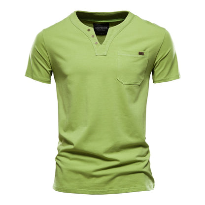 V-Neck Men's Cotton Casual Classic T-Shirt