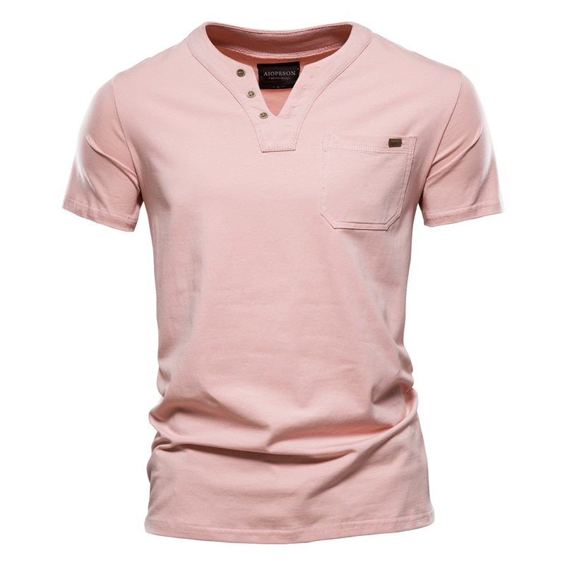 V-Neck Men's Cotton Casual Classic T-Shirt