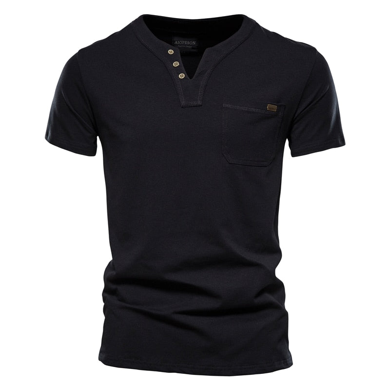 V-Neck Men's Cotton Casual Classic T-Shirt