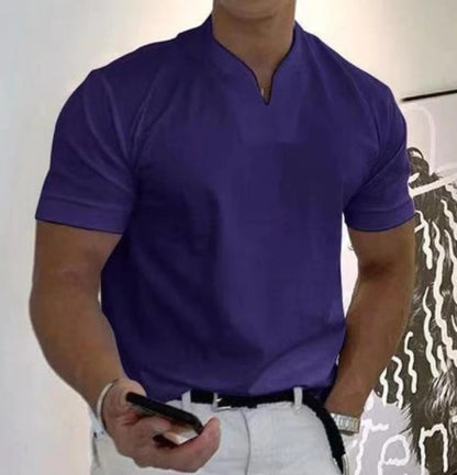 Men's V Neck Short Sleeve Slim T-Shirt