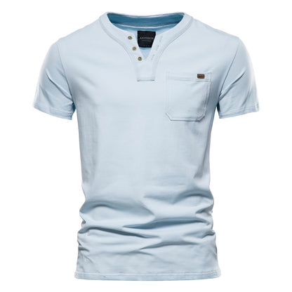 V-Neck Men's Cotton Casual Classic T-Shirt