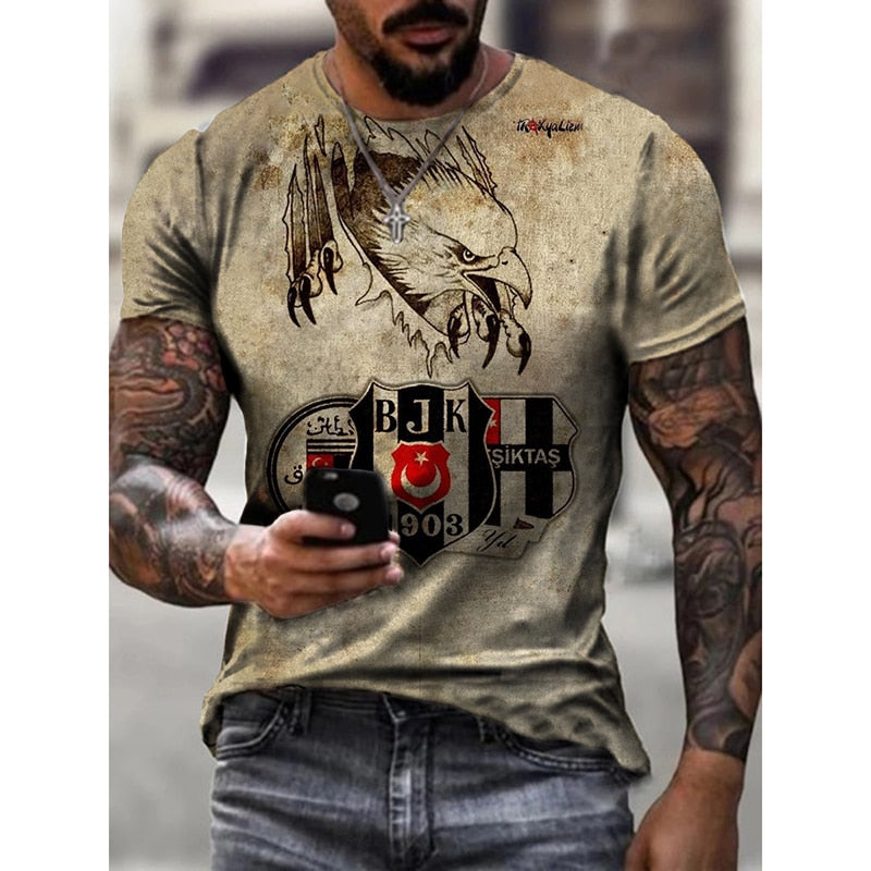 Men's Short Sleeves O-Neck 3D Printed T-Shirt