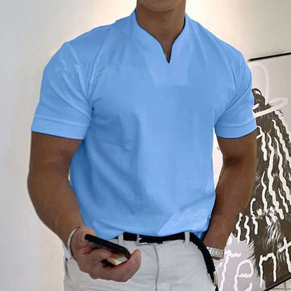 Men's V Neck Short Sleeve Slim T-Shirt