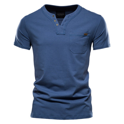 V-Neck Men's Cotton Casual Classic T-Shirt