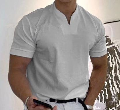 Men's V Neck Short Sleeve Slim T-Shirt