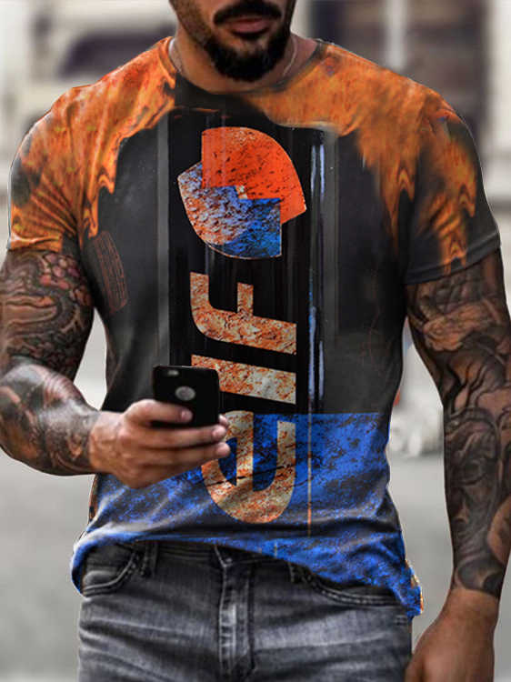 Men's Short Sleeves O-Neck 3D Printed T-Shirt