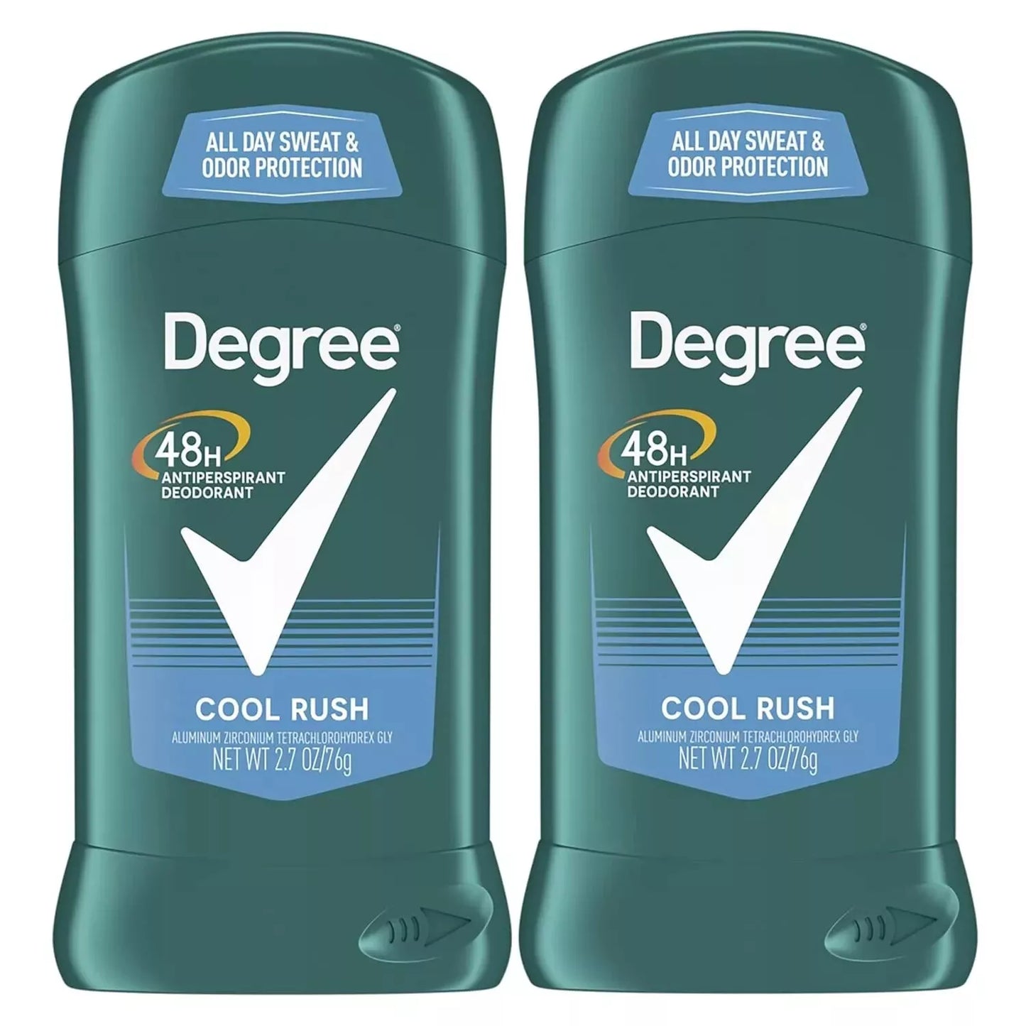 Degree Men Original Antiperspirant Deodorant Cool Rush Twin Pack 48-Hour Sweat & Odor Protection Antiperspirant For Men 2.7 oz