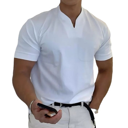 Men's V Neck Short Sleeve Slim T-Shirt